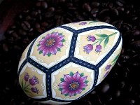 Victorian Garden Ukrainian Easter Egg Pysanky By So Jeo : pysanky pysanka ukrainian easter egg batik art sojeo florals flowers birds stars trees vines blooms buds bluebird owl art sojeo so jeo eggshell egg shell blown decoration ivy garden rainbow rosie posy nightshad victorian trees etched brown chicken eggs turkey